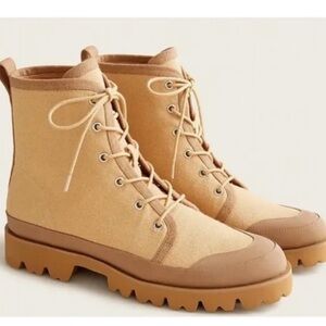 NWT, NIB J. CREW LUG SOLE CAMEL BOOTS, 8